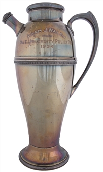 1934 Silver Carafe Trophy from the Yale University Police Presented to Notre Dame Four Horsemen Captain Adam Walsh  